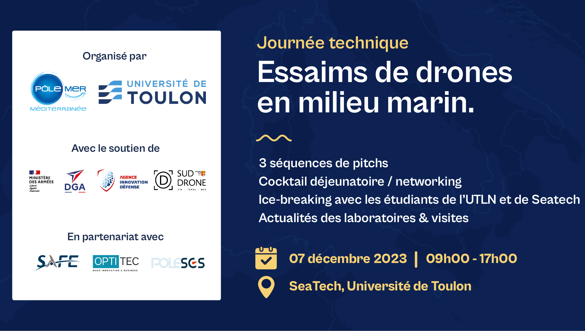 Journée technique "Essaims de drones en milieu marin"